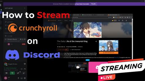 how to stream crunchyroll on discord