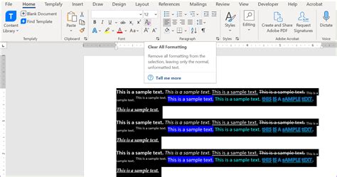 how to strip formatting from word doc