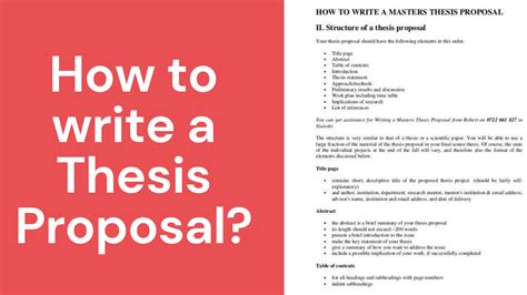 how to structure a dissertation proposal