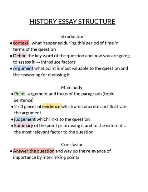 how to structure a history thesis