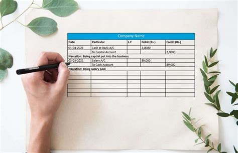 how to structure a journal entry