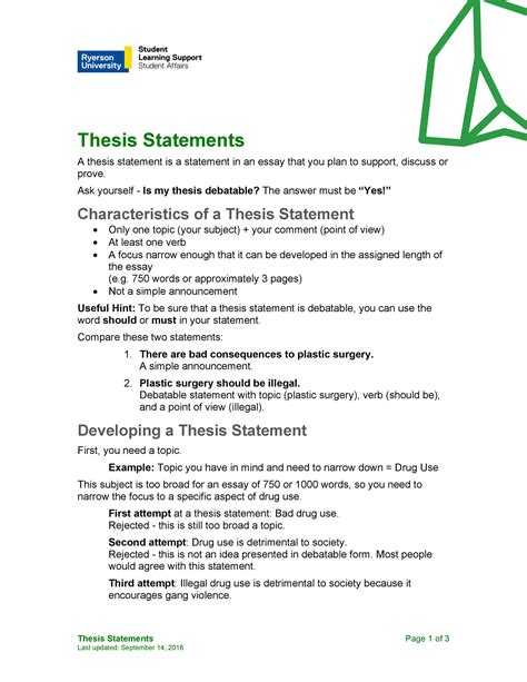 how to structure a thesis statement