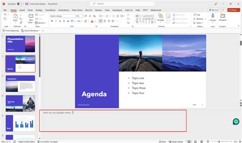 how to submit a powerpoint with speaker notes