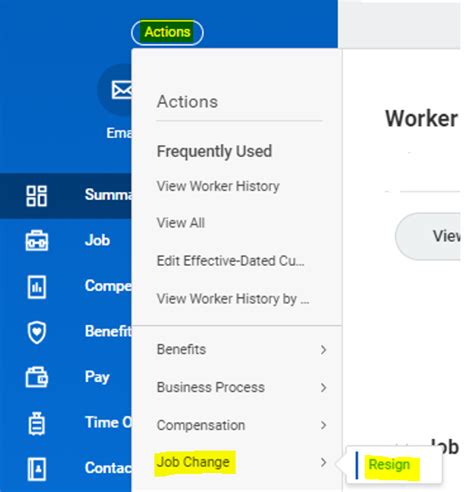 how to submit a resignation in workday