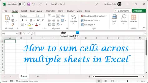 how to sum cells from multiple sheets in excel