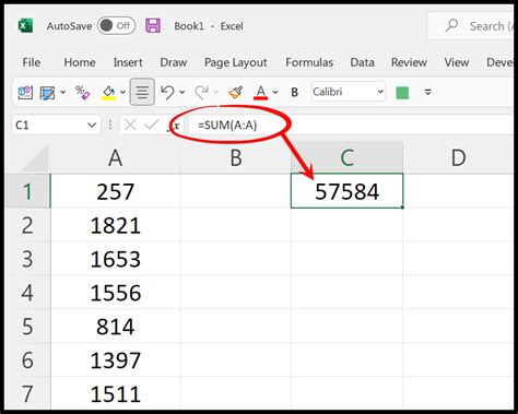 how to sum up one column in excel