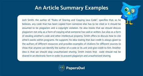 how to summarize an article in a paragraph