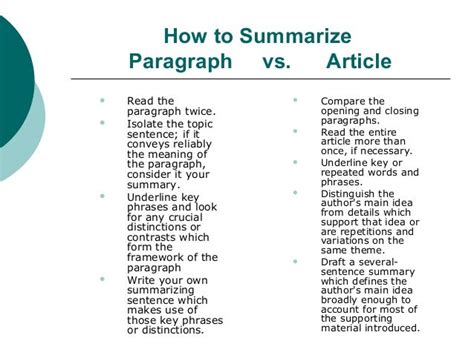 how to summarize an article in your own words