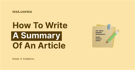 how to summarize an article online