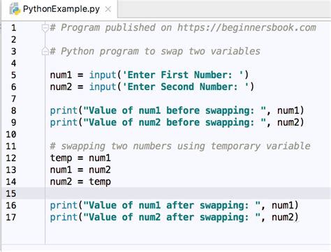 how to swap 2 variables in python