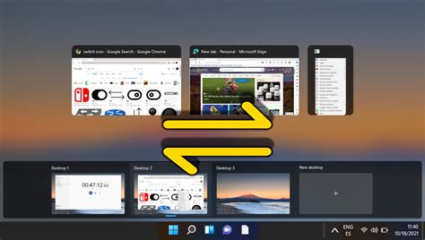 how to switch between two desktops in windows
