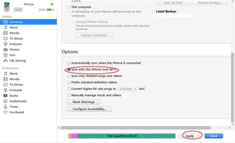 how to sync iphone to pc over wifi