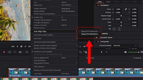 how to sync multiple clips in davinci resolve