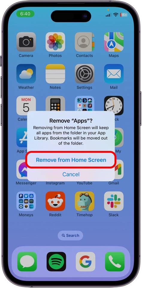 how to take apps out of folders quickly on iphone