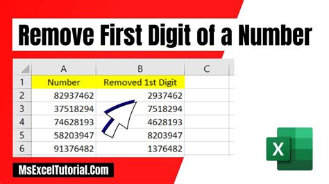 how to take first digit in excel