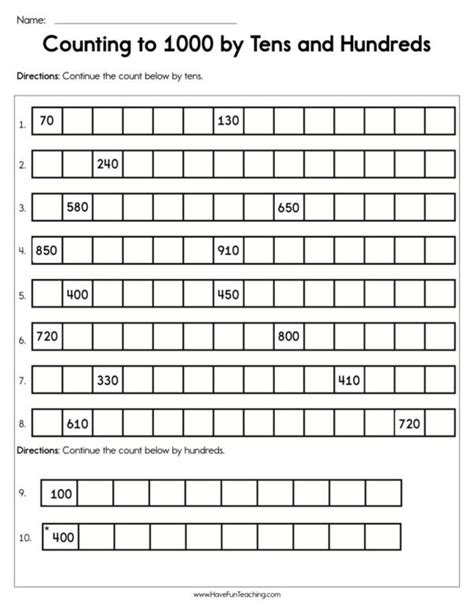how to teach kids to count to 1000