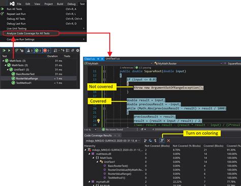 how to test code in visual studio code
