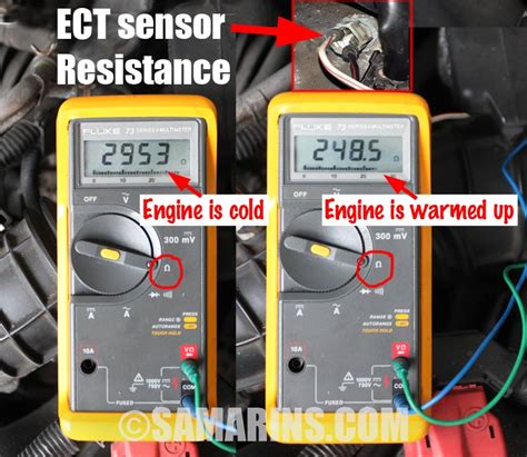 how to test engine coolant temperature sensor with multimeter