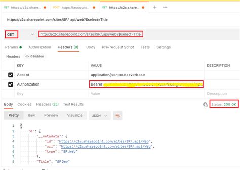 how to test sharepoint rest api in postman