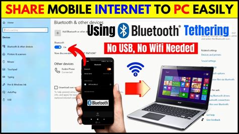 how to tether phone to pc via bluetooth