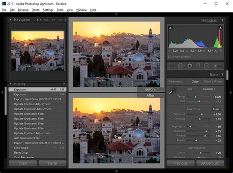 how to toggle before and after in lightroom