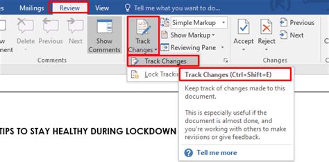 how to track changes in word on ipad