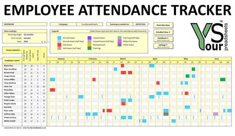 how to track employee time off in excel