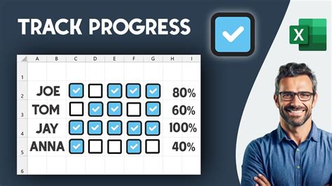 how to track progress with checkboxes in excel