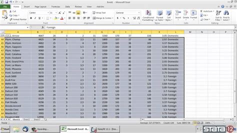 how to transfer data from stata to excel