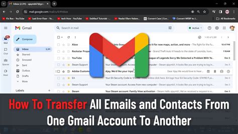 how to transfer files from one gmail account to another