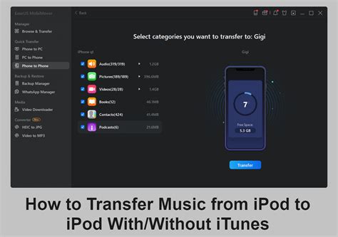 how to transfer music from ipod to android phone without itunes