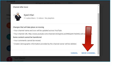 how to transfer my youtube data to another account