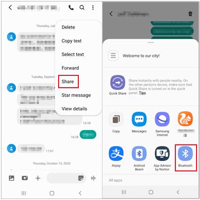 how to transfer text messages from android to android using bluetooth