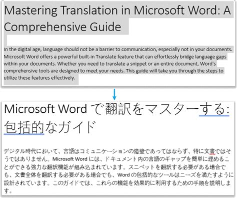 how to translate text in word