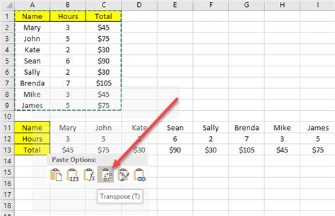how to transpose in excel 2010