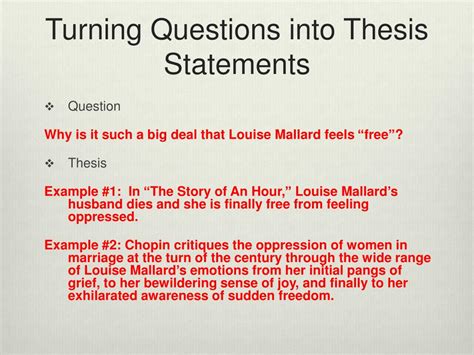 how to turn a question into a thesis statement