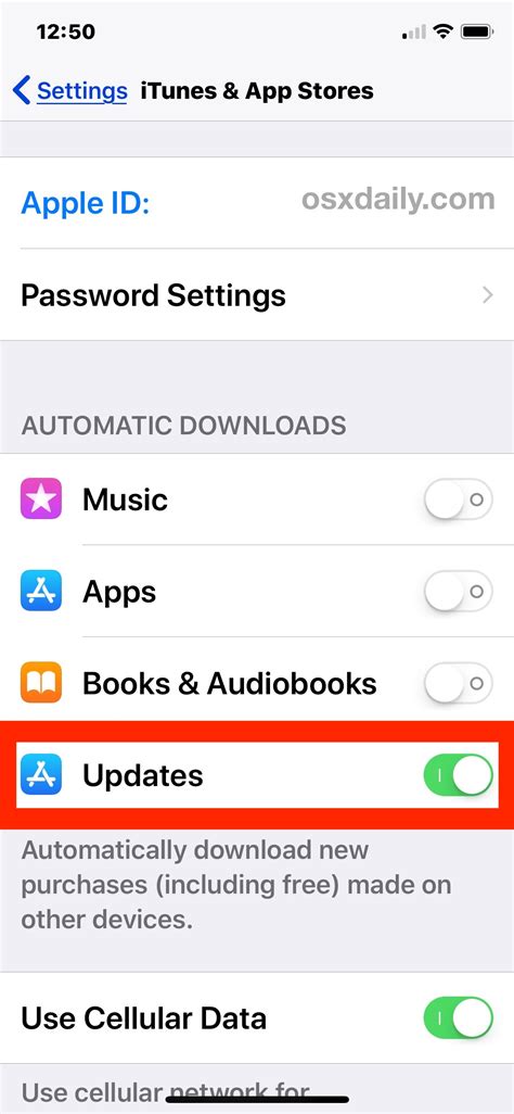 how to turn automatic app updates on iphone