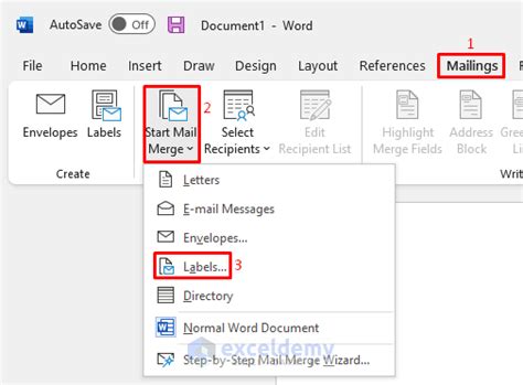 how to turn excel into word labels
