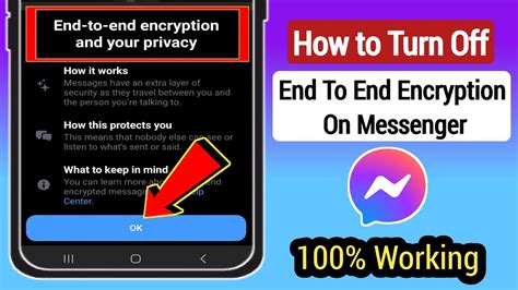 how to turn off end to end encryption on facebook messenger android