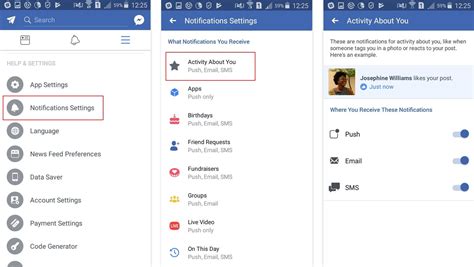how to turn off facebook email notifications on android