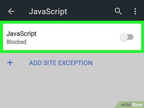 how to turn off javascript chrome mobile