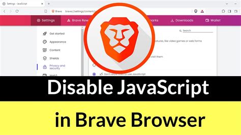how to turn off javascript in brave browser