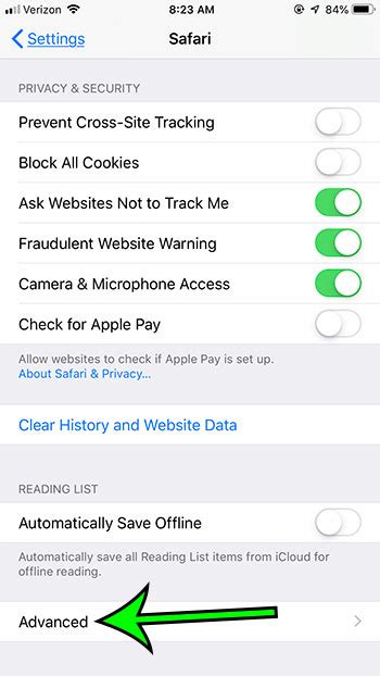 how to turn off javascript on safari