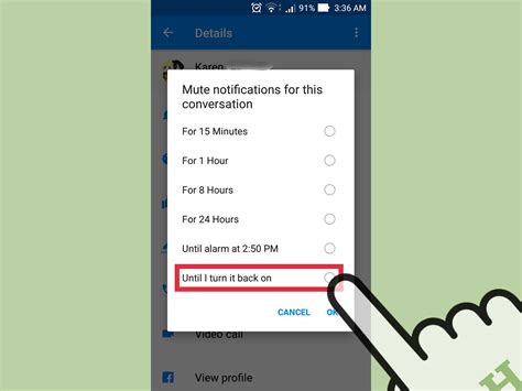 how to turn off notifications on facebook messenger
