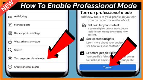 how to turn off professional mode on my fb page