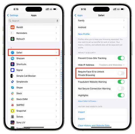 how to turn off require face id to open apps