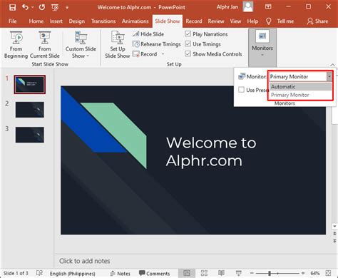 how to turn off slide show in powerpoint
