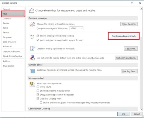 how to turn off spell check in outlook