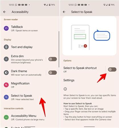 how to turn off text to speech android