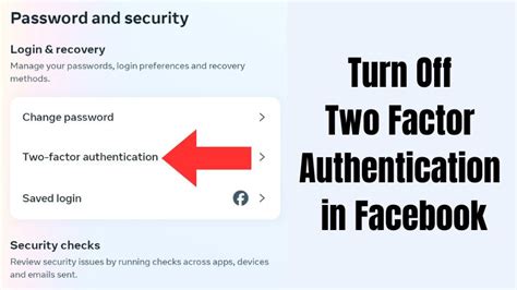 how to turn off two factor authentication on facebook account